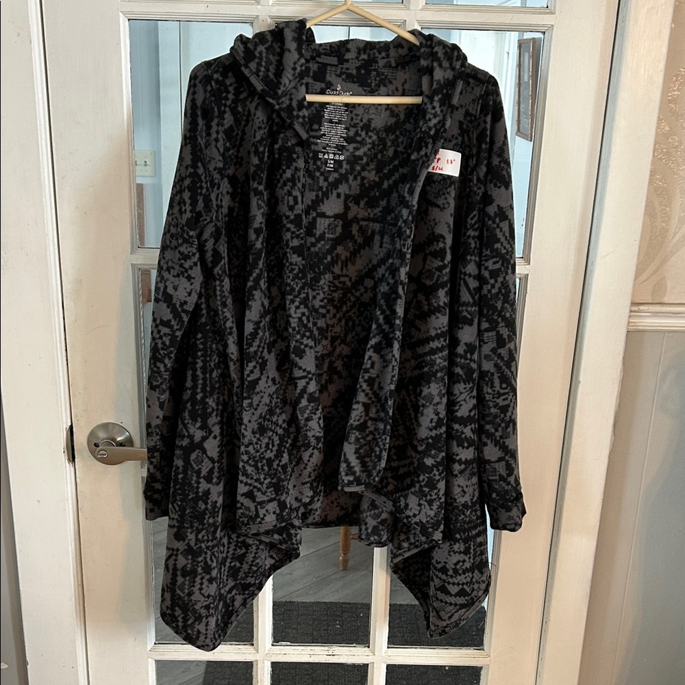 G51. Women's Black and Gray Hooded Jacket